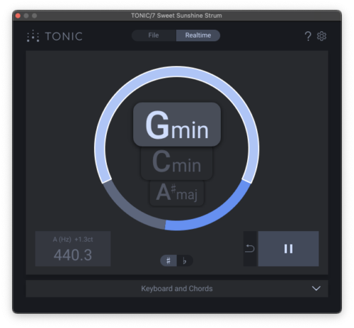 Screenshot of TONIC key detection plugin