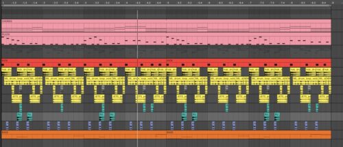 Screenshot of eight bar loop in Ableton Live DAW