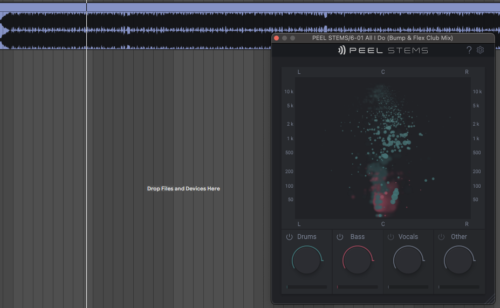 Screenshot of stem separation with PEEL STEMS plugin