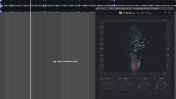 Screenshot of stem separation with PEEL STEMS plugin