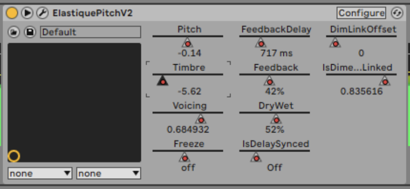Screenshot of third party plugin with automation applied in Ableton Live DAW
