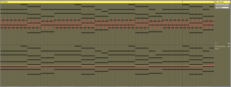 Screenshot of automation applied with Ableton Live DAW
