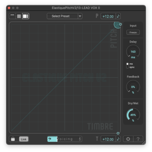 Screenshot of ELASTIQUE PITCH V2 real time pitch shifting plugin