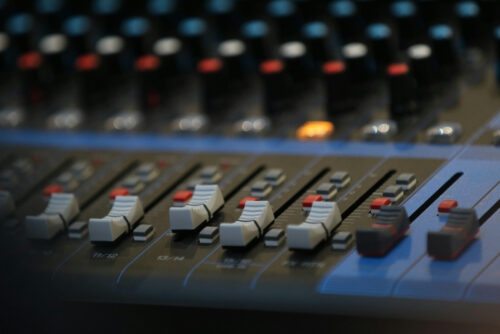 Photo of audio mixing console