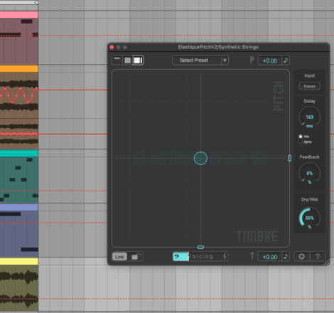 Screenshot of ELASTIQUE PITCH V2 pitch shifting plugin