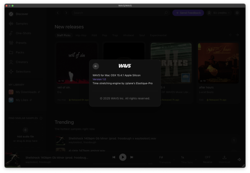 WAVS sound resource sample subscription service zplane ELASTIQUE PRO algorithm