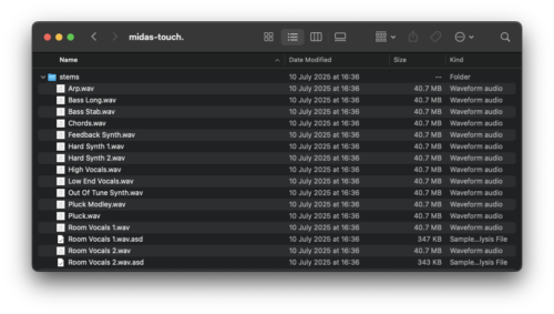 WAVS sound resource sample stems