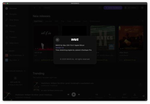 WAVS sound resource sample subscription service zplane ELASTIQUE PRO algorithm
