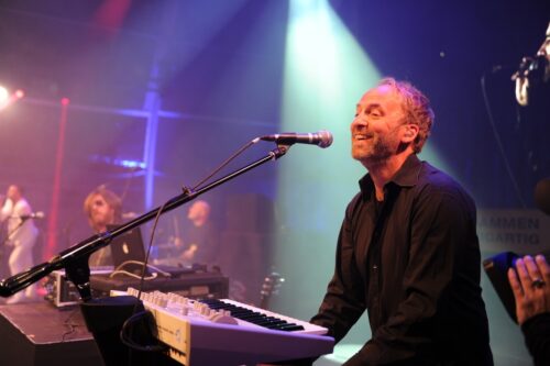 Heiko Maile performing with Camouflage in a live setting