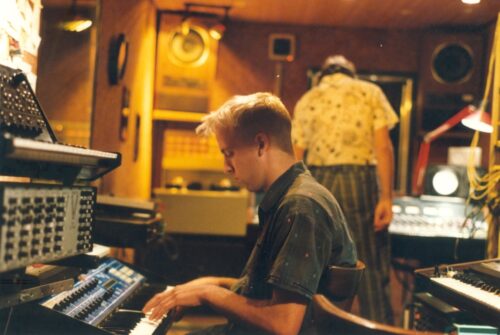 Photo of Heiko Maile recording Camouflage's first album