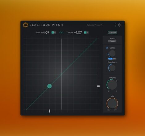 Screenshot of zplane ELASTIQUE PITCH formant shifting plugin