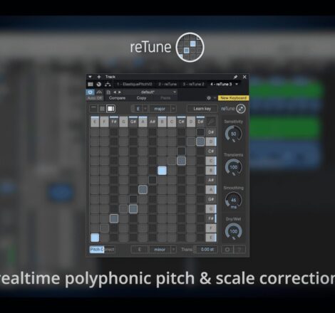 Header image of RETUNE key and scale correction plugin interface