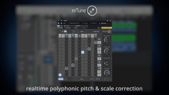 Header image of RETUNE key and scale correction plugin interface