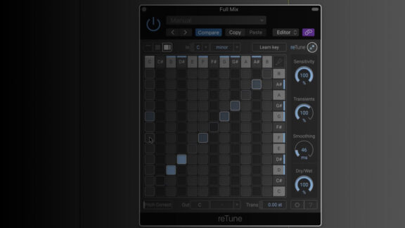 Screenshot of zplane RETUNE plugin