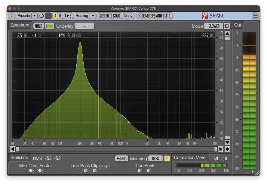 Voxengo Span frequency analysis plugin