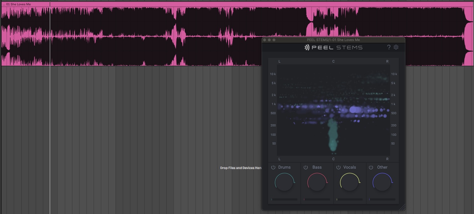 zplane PEEL STEMS stem separation plugin in Ableton Live DAW