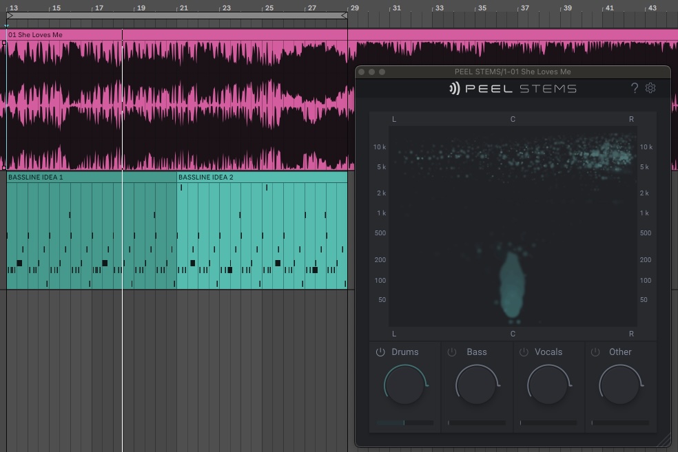 zplane PEEL STEMS stem separation plugin in Ableton Live DAW