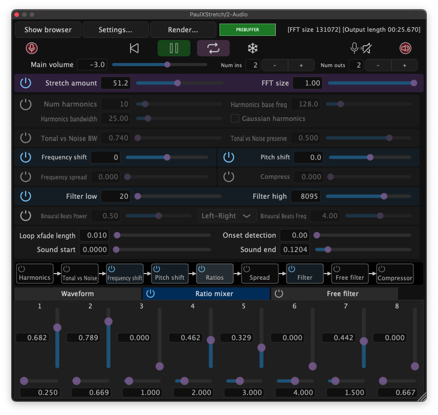ZP007_paulxstretch Screenshot of PaulxStretch spectral processing plugin